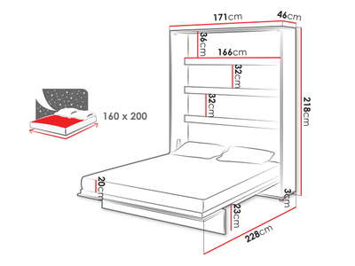 Krevat BED CONCEPT BC-12 160x200 vertikal,