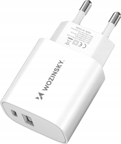 Karikues rrjeti Wozinsky WGW-CW, 20W, 2 porta USB-A USB-C, i bardhë