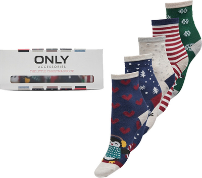 Set çorapesh për femra ONLY ONLCHRISTMAS, 5 palë, shumëngjyrëshe
