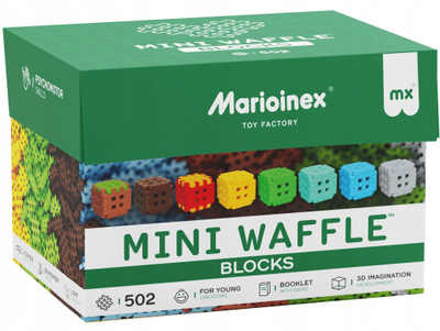 Lodër konstruktor Marioinex Mini Waffle Blocks, 502 copë, shumëngjyrëshe