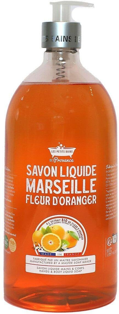 Sapun lëng Les Petits Bains De Provence Orange Blossom, 1L, për duar dhe trup
