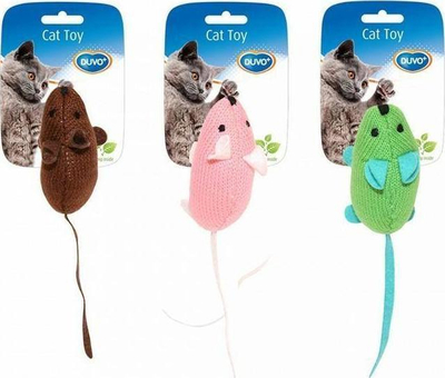 Lodra për mace Duvo+ Cat Toy Plush Mice, set minj pelushi, 9.5x4x6cm, shumëngjyrëshe