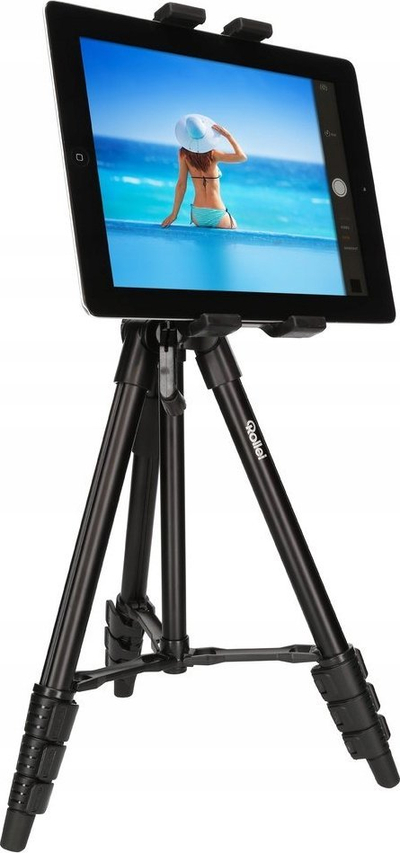 Mbajtëse tableti Rollei për tripod, për tablet deri 24 cm, e zezë