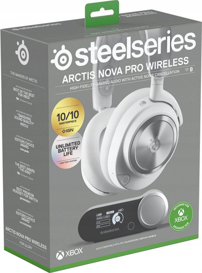 Kufje gaming SteelSeries Arctis Nova Pro Wireless, pa kabllo, multi platformë, të bardha