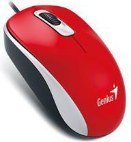 Maus Genius DX-110, me kabllo, USB, i zi dhe i kuq