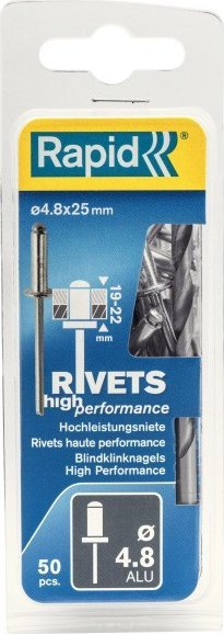 Nitna Rapid High Performance 5000392, 4.8 x 25mm, 50 copë, ngjyrë argjendi