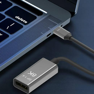 Adaptor Zenwire USB-C në DisplayPort, 8K, gri