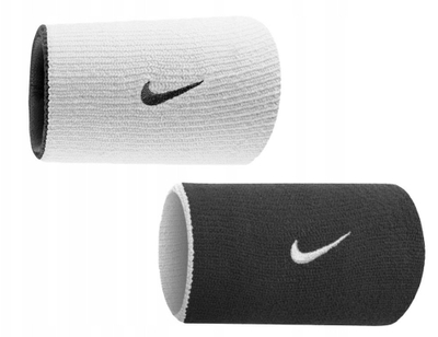 Rripa sportivë për kyç Nike Dri Fit Doublewide Wristbands NNNB0101OS, set me 2 copë, material Dri Fit, të bardha