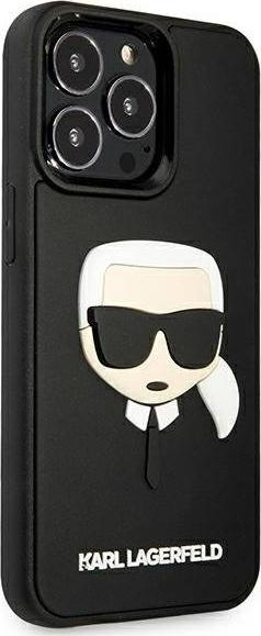 Kllëf telefoni Karl Lagerfeld Ikonik 3D Rubber për iPhone 13 Pro, i fortë, i zi