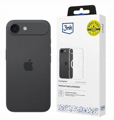 Kapak telefoni 3MK Clear MagCase për Apple iPhone 17 Air, kompatibil me MagSafe, transparent