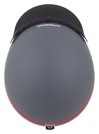 Мото кацига CASSIDA Oxygen 2.0 Jawa OHC, отворен тип, сива мат црна црвена бела