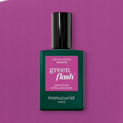 Llak thonjsh gjysmë-permanent Manucurist Green Flash Violette, 15ml, vjollcë e errët