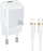 Karikues muri USAMS T45 30W PD3.0 QC3.0 me kabllo USB-C Lightning, i bardhë