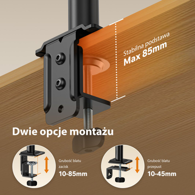 Mbajtëse biure për monitorë Sense7 FLOAT Light DOUBLE, për 2 monitorë 17"-32", VESA 75x75 100x100, e zezë
