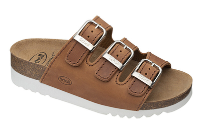 Papuçe Scholl RIO WEDGE AD OilLea-W, kafe e errët 40 z65773-40