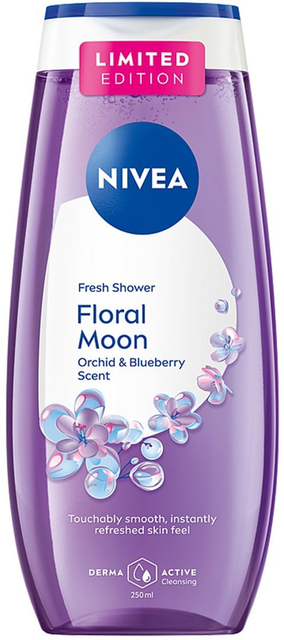 Xhel dushi Nivea Fresh Shower Floral Moon, aromë orkideje dhe boronice, 250ml