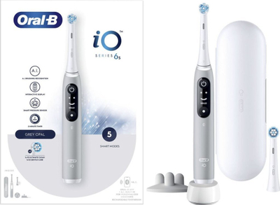 Furçë dhëmbësh elektrike Oral-B iO 6S, inteligjencë artificiale, shumë modalitete larjeje, gri