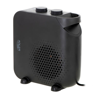 Ngrohës me ventilator Adler AD 7725b, 2 nivele fuqie, termostat i integruar, i zi