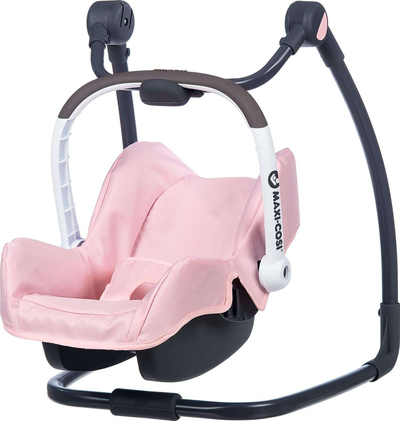 Ulëse makine për kukulla Smoby Maxi-Cosi 3 në 1, karrige ngrënieje, lëkundëse, rozë e hapur