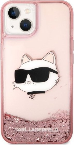 Futrollë telefoni Karl Lagerfeld KLHCP14MLNCHCP për iPhone 14 Plus, hardcase me glitter, rozë