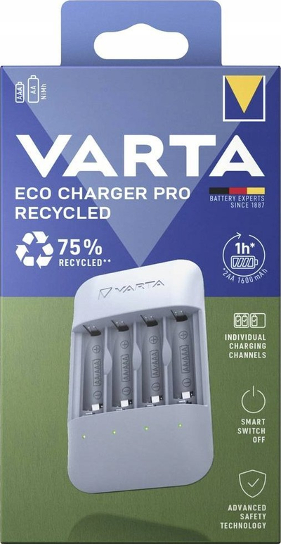 Karikues baterish Varta Eco Charger Pro, për AA dhe AAA, karikim i shpejtë