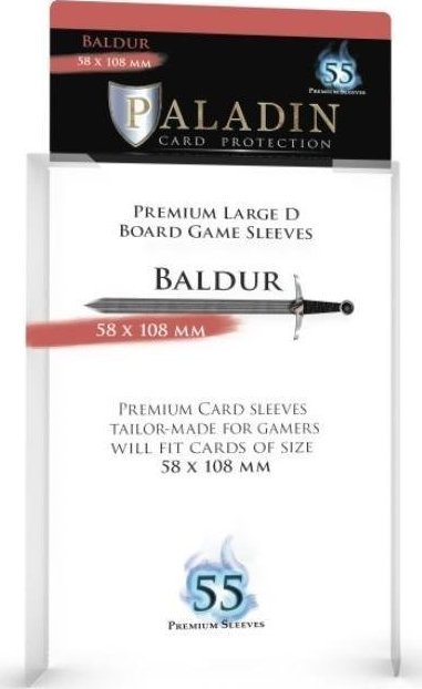 Mbështjellëse letra loje Paladin Baldur, 58x108 mm, 55 copë, transparente