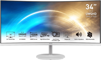 Monitor MSI PRO MP341CQW, 34", LED