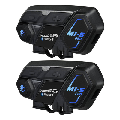 Interkom Bluetooth për helmetë Fodsports M1-S Pro Max, set për 2, deri 10 persona, i zi