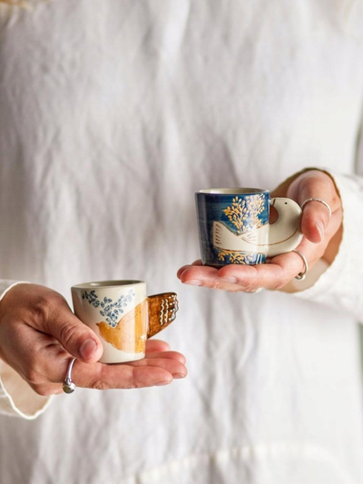 Set filxhanësh espresso Bloomingville Hezha, keramikë stoneware, 55ml, blu