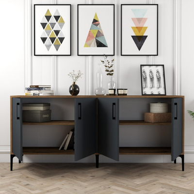Komodë melamine 180×35×78 cm (HM9428.01), gri