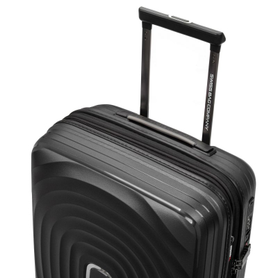 Valixhe kabine SwissBags Echo 16575, polipropilen, 4 rrota, gri