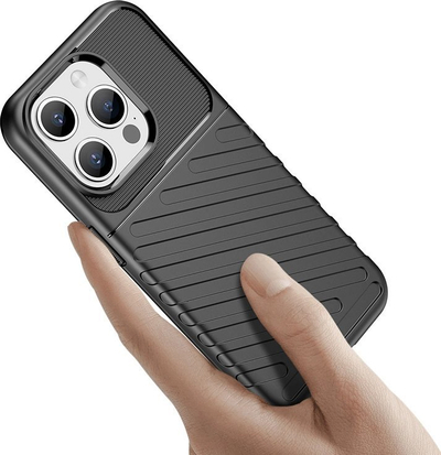 Futrollë telefoni Armored Thunder Case për iPhone 15 Pro, TPU, e zezë