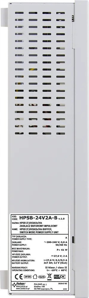Furnizim energjie buffer Pulsar HPSB-24V2A-B, 24V 2A, për 2x 7Ah, gri