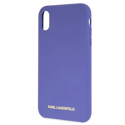 Заштитна маска за телефон Karl Lagerfeld KLHCI61SLVOG за iPhone XR, силикон, виолетова
