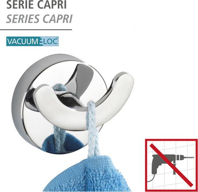 Mbajtëse peshqirësh Wenko Vacuum-Loc, 1 grep, argjendtë