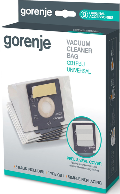 Qese për fshesë me korrent Gorenje GB1PBU, letre, set 5 copë