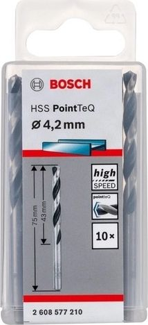 Set stërvitjesh metali Bosch HSS PointTeQ, 4.2mm, 10 copë