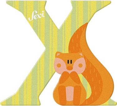 Lodër druri Giochi Toy Letter X, dekorative, shumëngjyrëshe