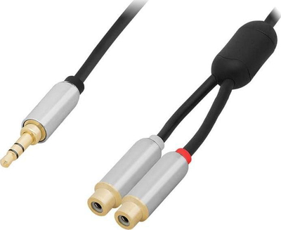 Adapter audio Blow Premium, Jack 3.5mm në 2x RCA, 15cm, i zi