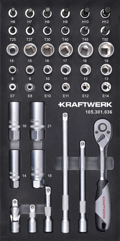 Set me çelësa Kraftwerk 105.301.036, 3/8", 40 copë, 20 x 40