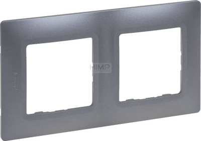 Kornizë dyshe Legrand Niloe Selection 762052, 86 x 156 mm, çelik