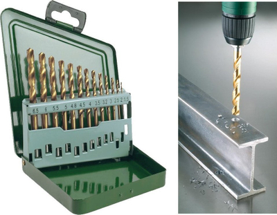 Set stërvitjesh Bosch HSS-Titanium, 13 copa, për hekur, në kasetë metalike