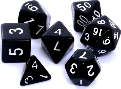 Set zare RPG Rebel Matte, 7 copë, i zi