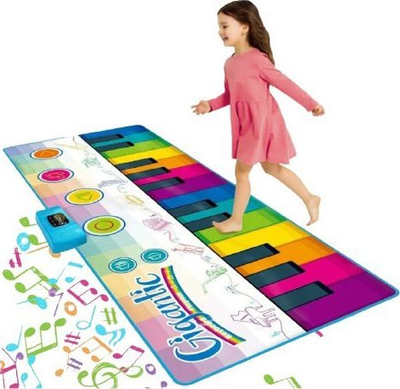 Tapet muzikor për kërcim Rainbow Keyboard Playmat, 181 x 74 cm, shumëngjyrësh