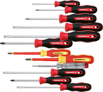 Set kaçavidash Gedore Red 2K XXL, 12 copë, shumëngjyrëshe