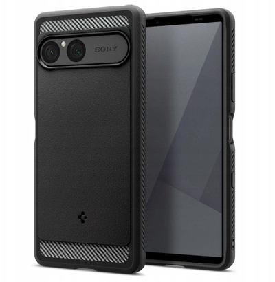 Mbështjellës telefoni Spigen Rugged Armor, Sony Xperia 10 VII, i zi matte
