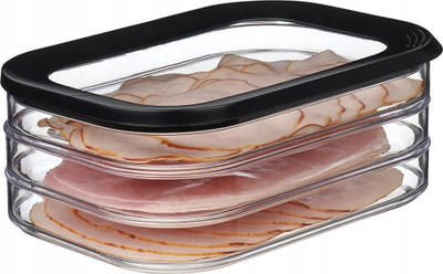 Enë për sallam Mepal, plastike, me kapak hermetik, transparente