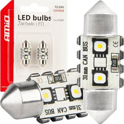 Llamba LED CANBUS AMiO C5W 31mm, 12SMD, 12/24V, dritë e bardhë
