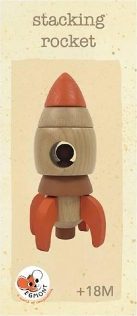 Lodër druri Egmont Toys Wooden Dexterity Puzzle Rocket, raketë për ndërtim, edukative, shumëngjyrëshe