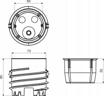 Електрична кутија KOPOS KEFZ 80_KB, дијаметар 73mm, висина 80mm, сет